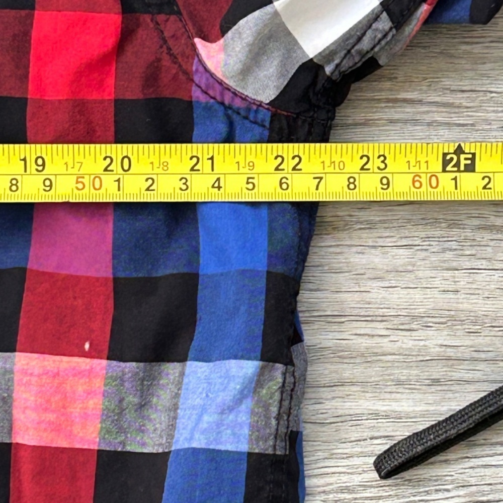 Eighty Eight Red/Black/Blue/White Button Down Shirt w/ Roll Up Sleeve Sz L - Picture 9 of 9